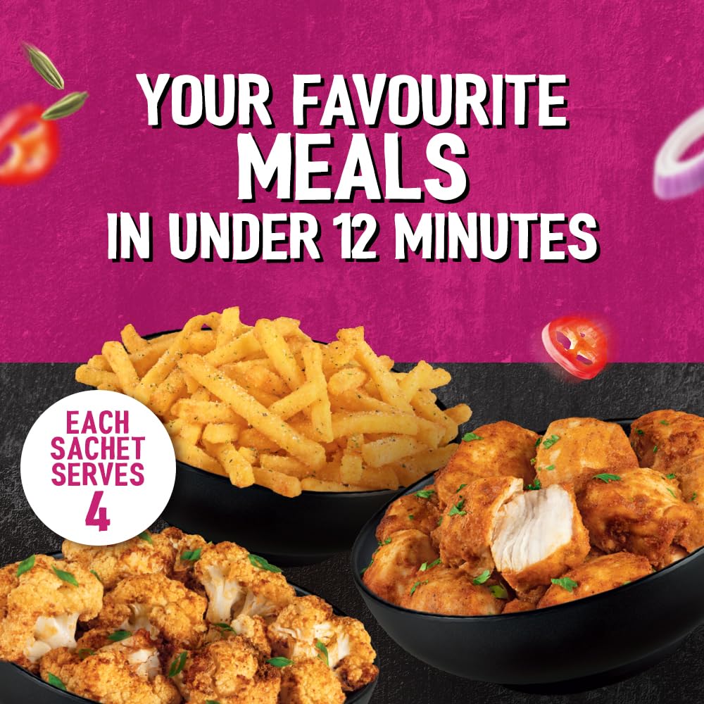 Schwartz Air Fryer Seasoning Selection Box - 5 Sachets | Bangin’ Chicken, Cheezy Chips, Vegetable 4