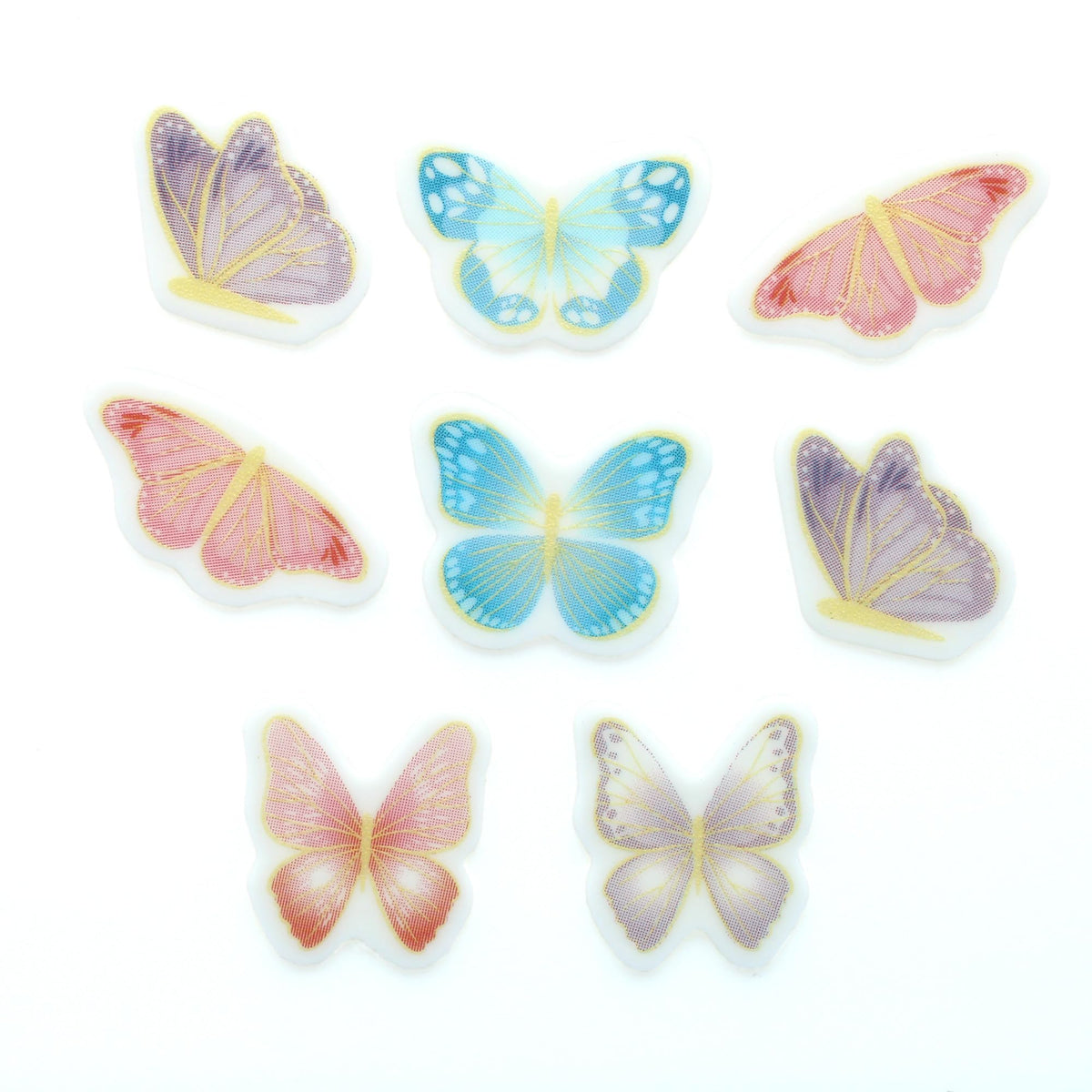 Culpitt Butterfly Sugar Decorations - 32 Edible Cupcake Toppers | Fondant Icing | 25mm-40mm