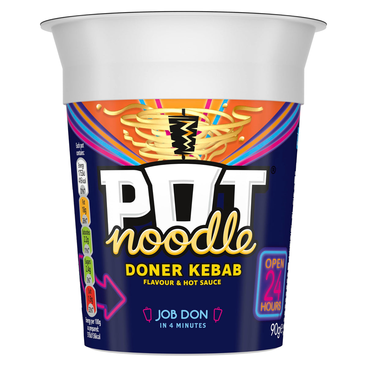 Pot Noodle Doner Kebab Instant Noodles - 12 x 90g Pots 1