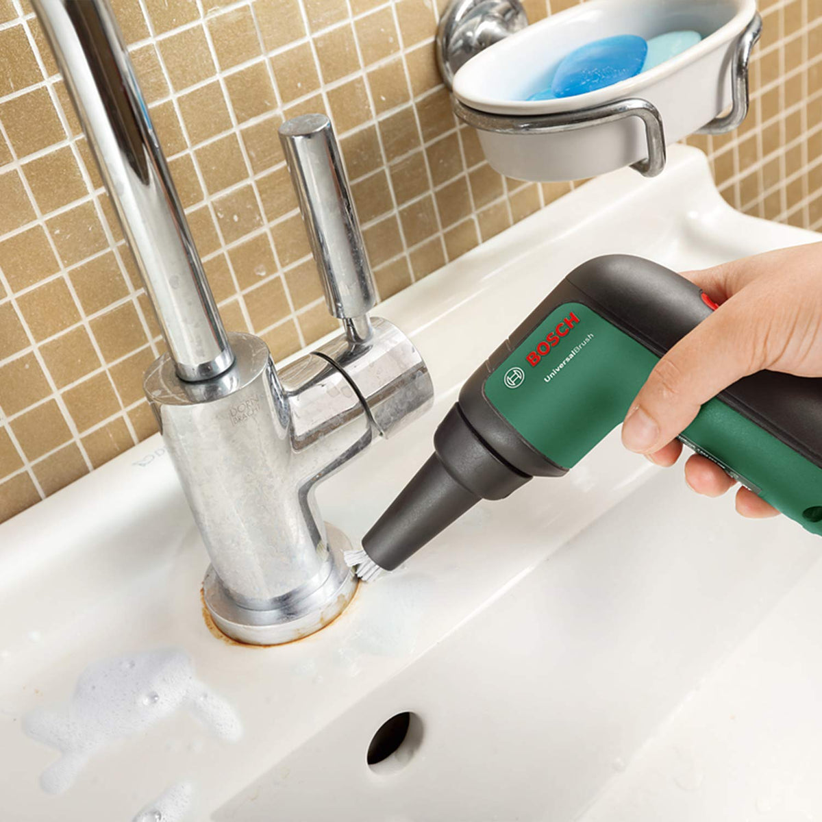 Bosch Detailed Brush - Cleans Joints & Hard-to-Reach Areas | Plastic | Green
