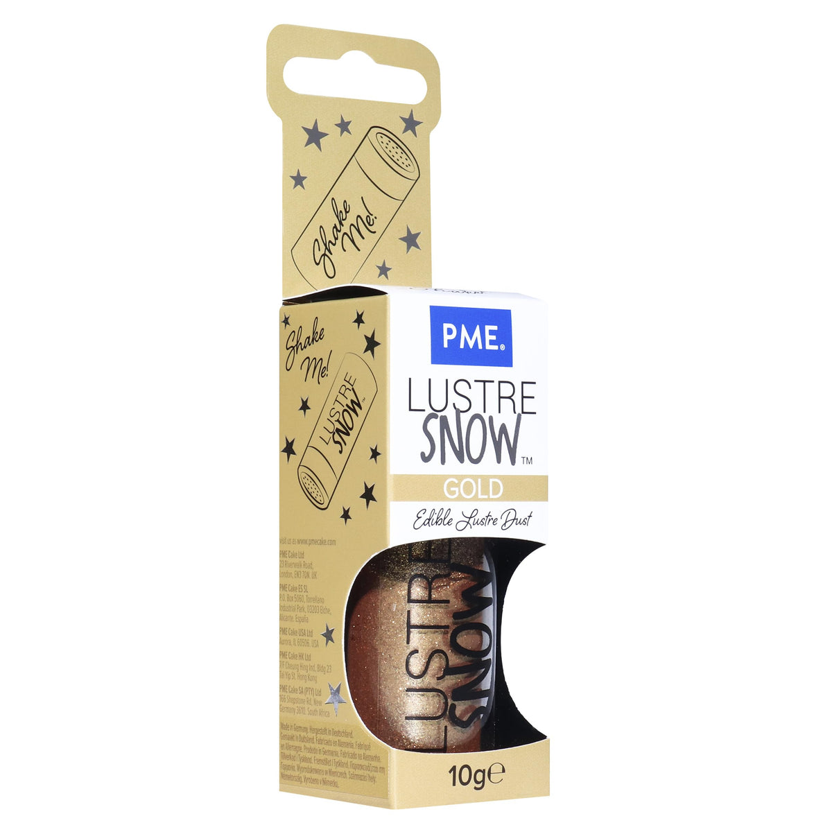 PME Edible Lustre Snow Sprinkle - Gold | 10g | Shaker Bottle 6