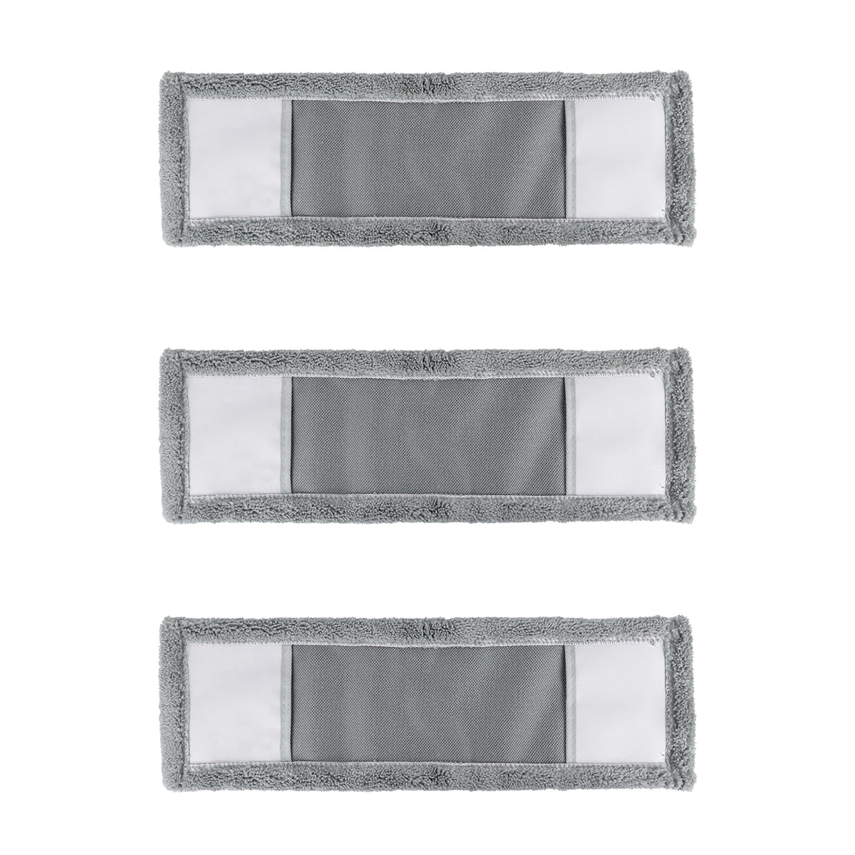 JVL Microfibre Mop Replacement Cleaning Pads - Machine Washable, Reusable Refills | Pack of 3 | Grey 1