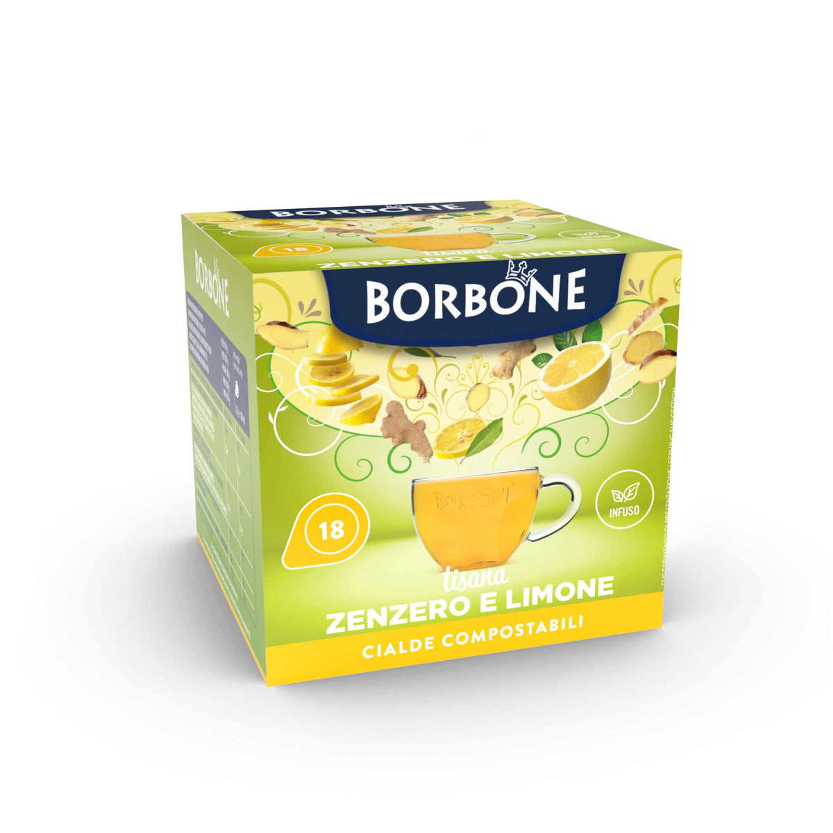 Caffè Borbone Ginger and Lemon Infusion - 72 ESE Pods | Herbal Tea | Gluten-Free