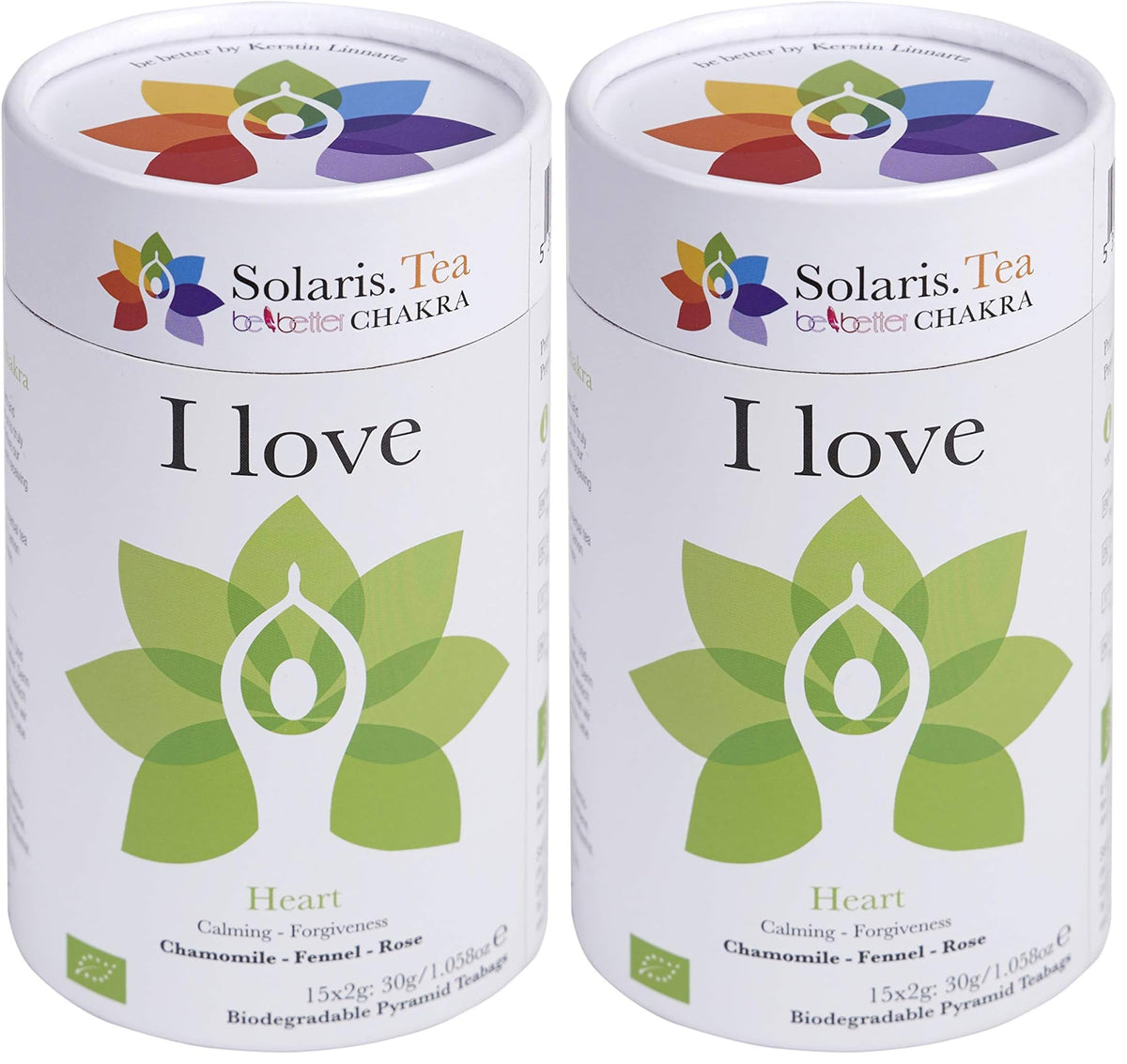 Solaris Tea 'I Love' Heart Anahata - Organic Herbal Tea | Caffeine-Free | 30 Cups