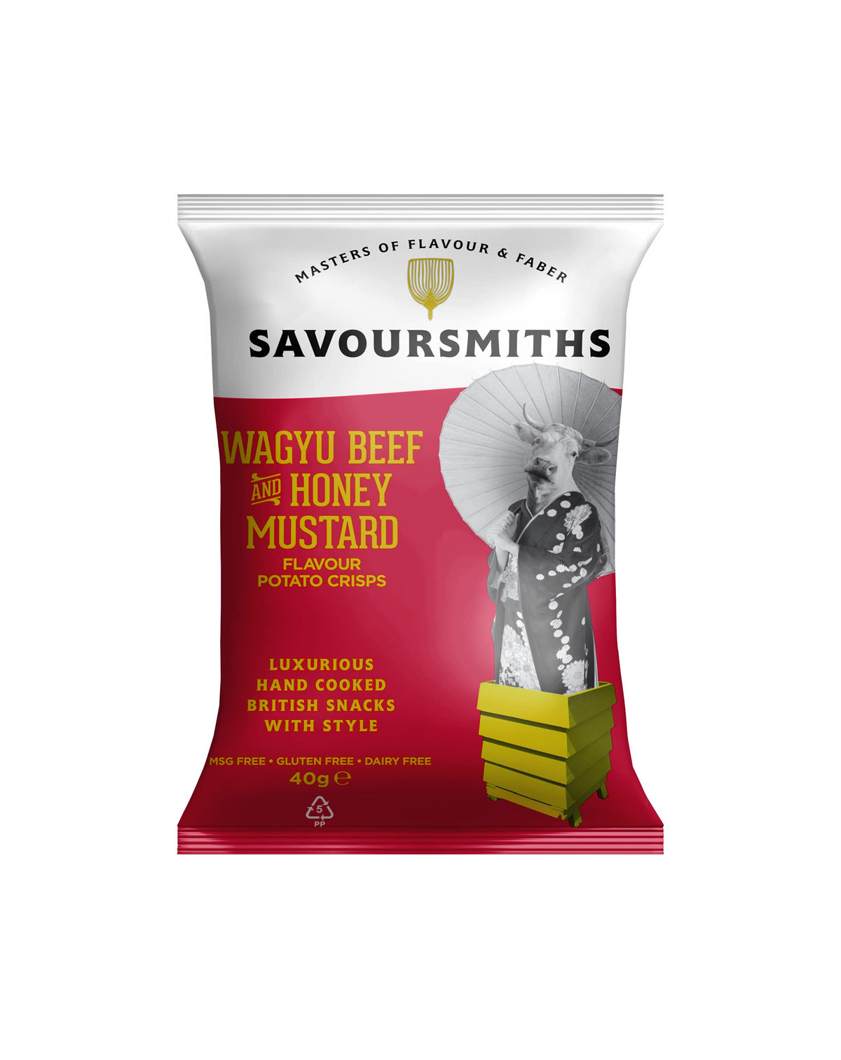 SAVOURSMITHS Wagyu Beef with Honey Mustard Luxury English Potato Crisps - Pack of 24