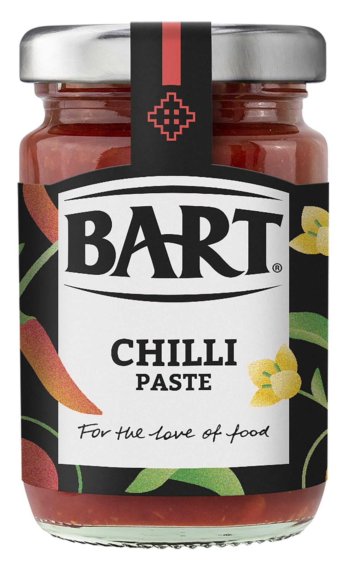 BART Red Chilli Paste - 6 x 95g Jars | Hot & Fruity Flavour | Vegan, Gluten-Free