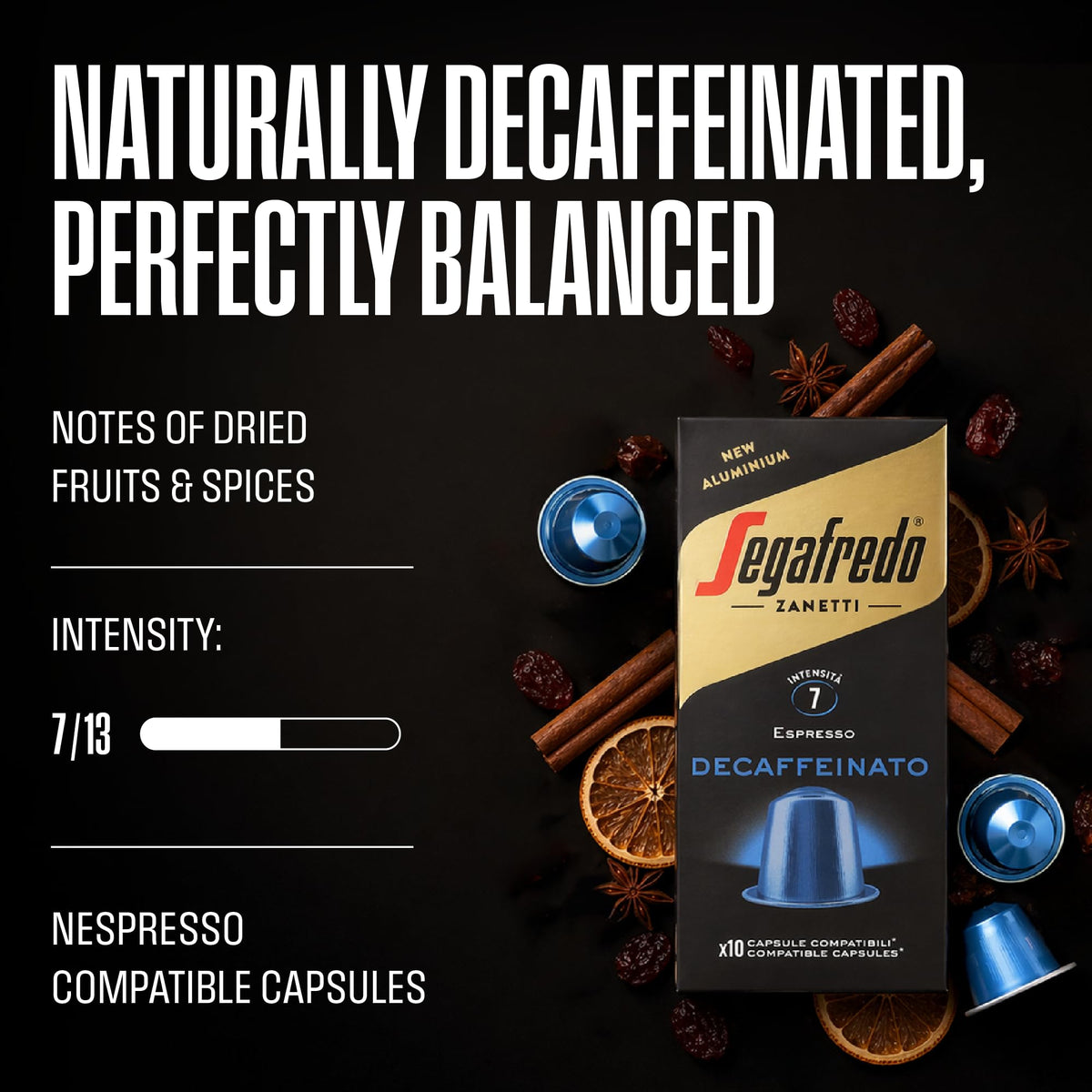 Segafredo Zanetti Aluminum Line Decaffeinated Capsules - Intensity 7 Medium Roast | 10 Count 3