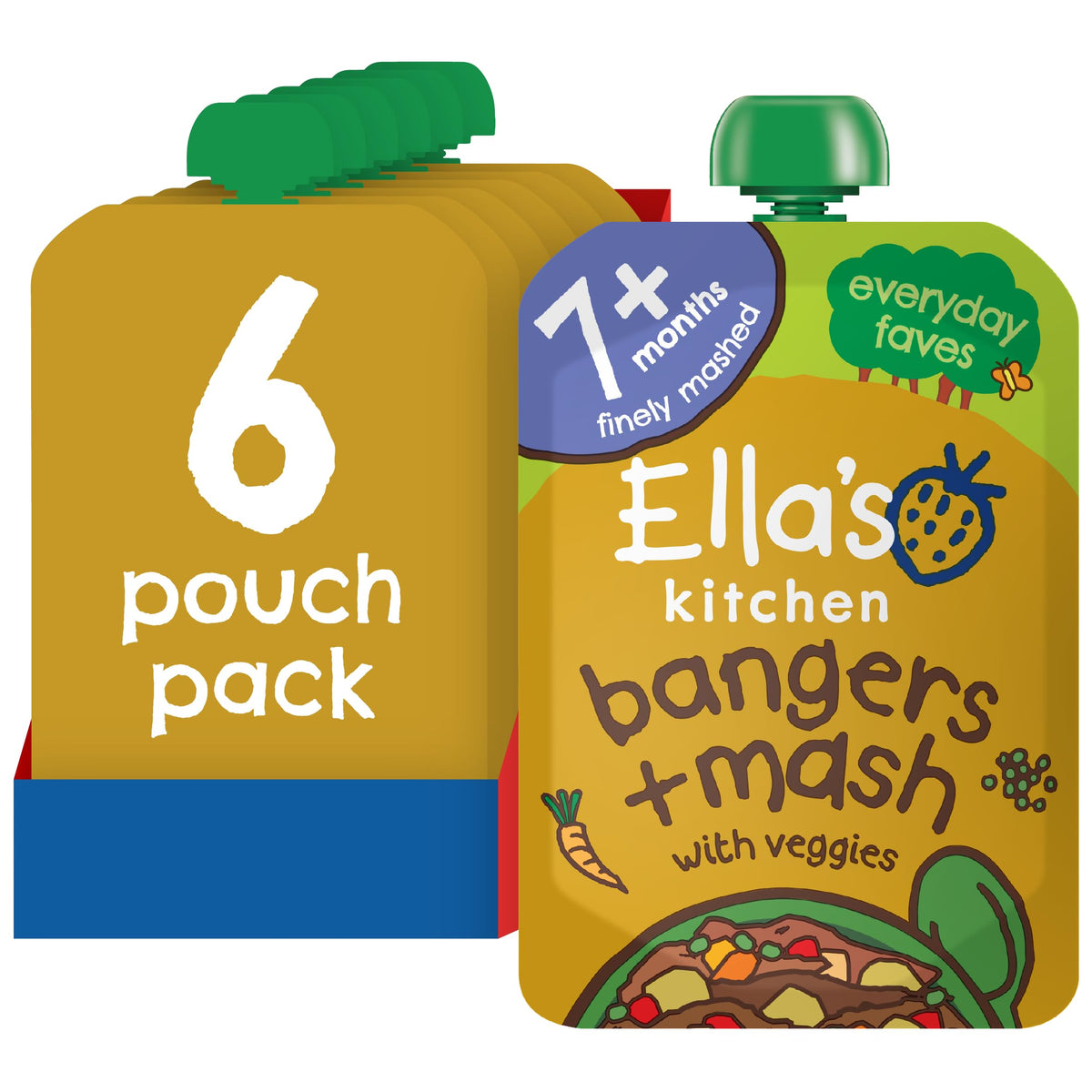 Ella's Kitchen Organic Bangers and Mash with Veggies - 6 x 130g Pouches 1