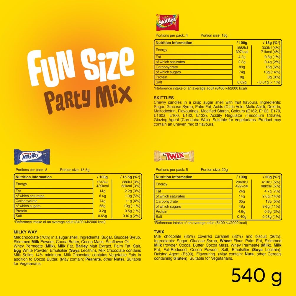 Mars Variety Pack - 30 Fun Size Chocolate & Sweet Bags | 540g 11