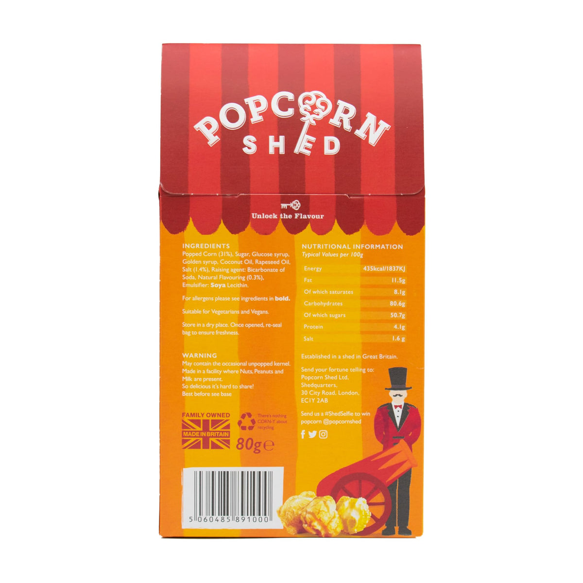 Popcorn Shed Butterscotch Gourmet Popcorn - Vegan, Sweet & Salty Flavour, 85g