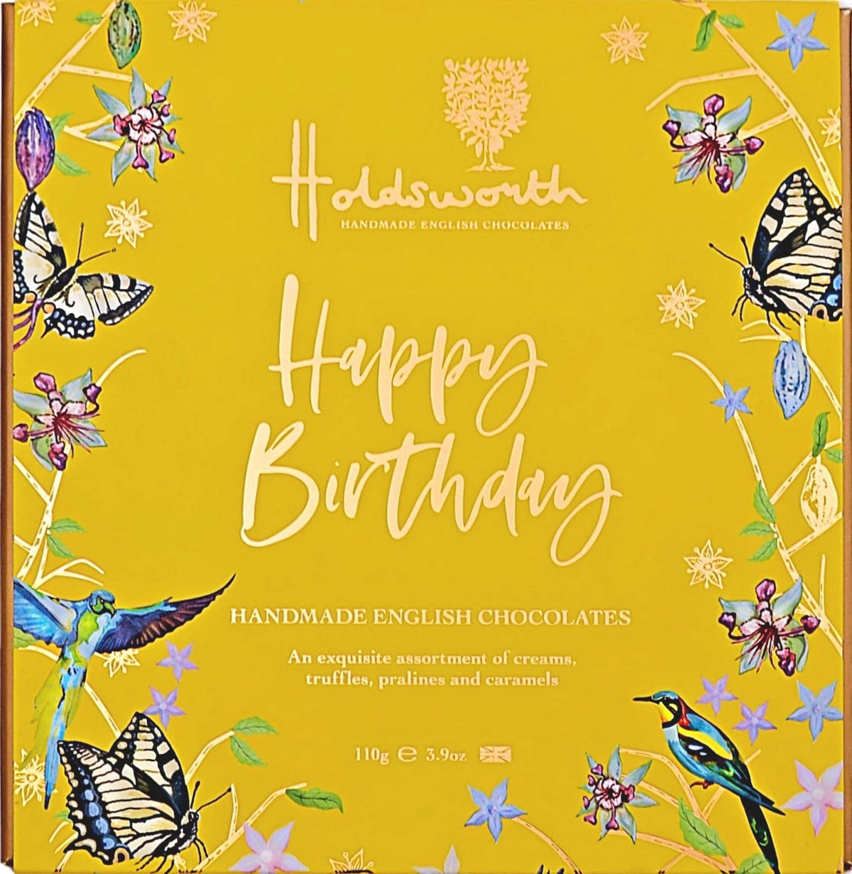 Holdsworth Handmade English Chocolates Happy Birthday Gift Box - 9 Assorted Chocolate Truffles