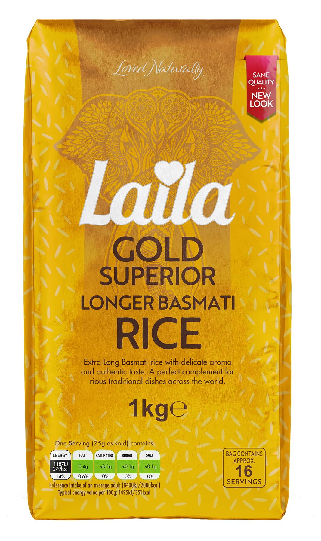 LAILA Gold Basmati Rice - Extra Long Grain, 1kg 3