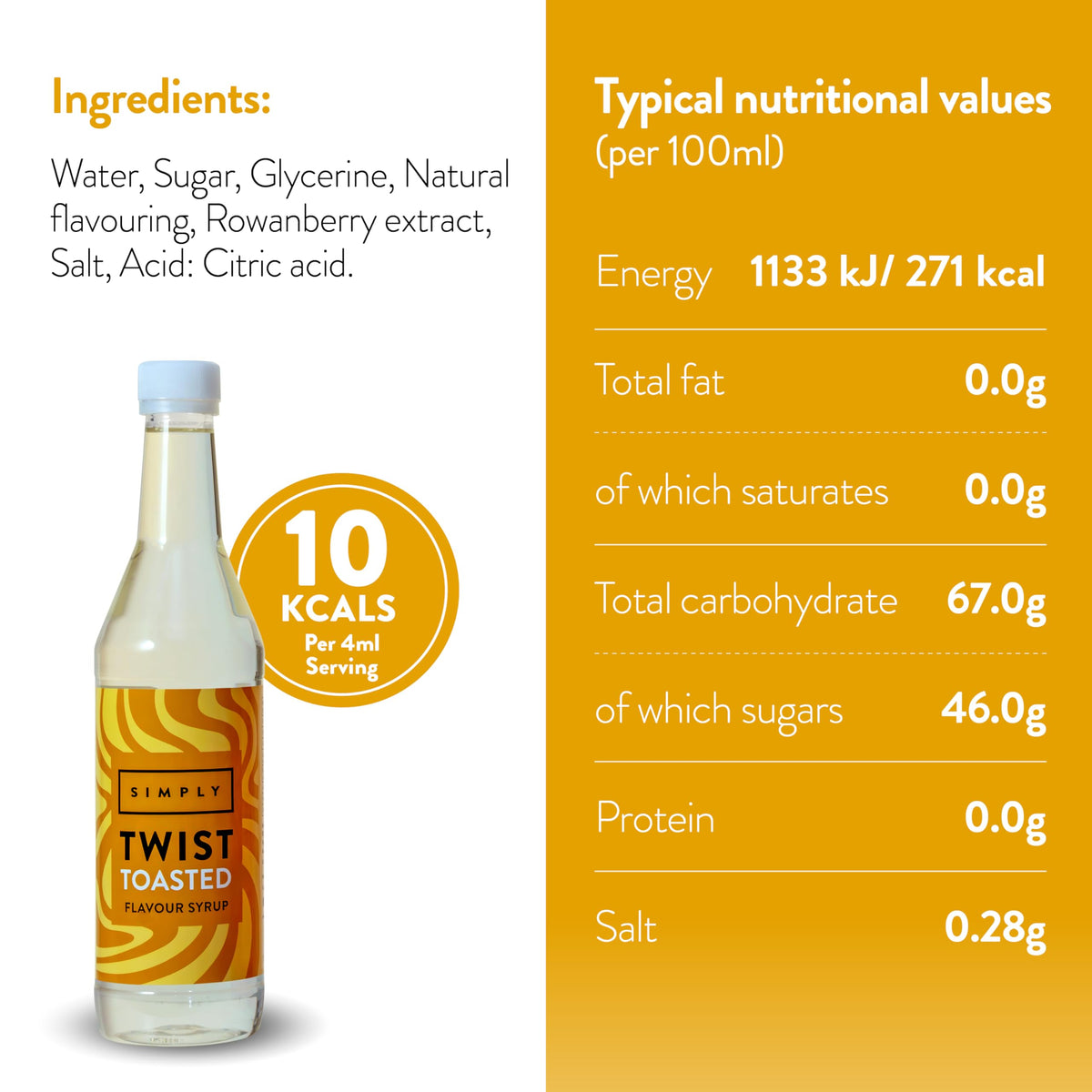 Simply Twist Toasted Flavour Coffee Syrup - 485ml 3