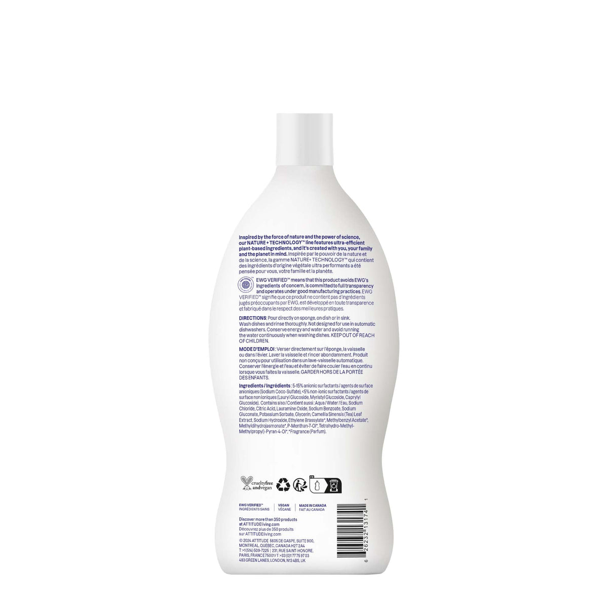 ATTITUDE Washing-Up Liquid - EWG Verified, Cuts Grease, Gentle on Hands | 700 ml 7