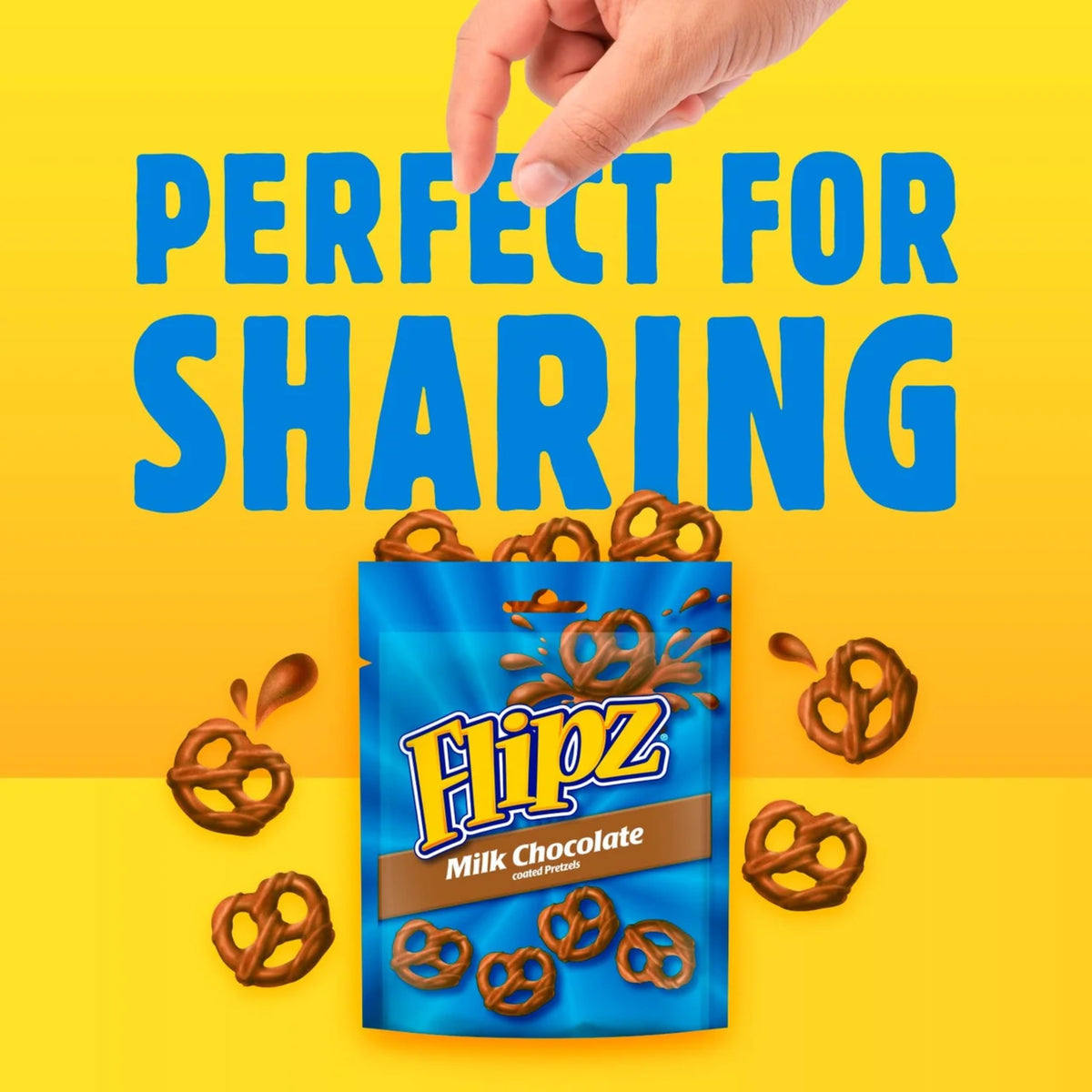 Flipz Milk Chocolate Coated Pretzels - 90g Bags (Pack of 6) 2