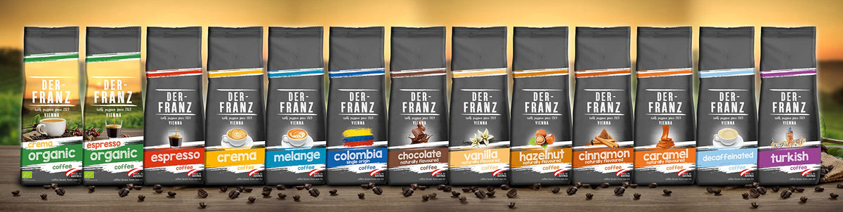 Der-Franz Chocolate Flavoured Whole Coffee Beans - 3 x 500g Pack | UTZ Certified | Intensity 3/5 5