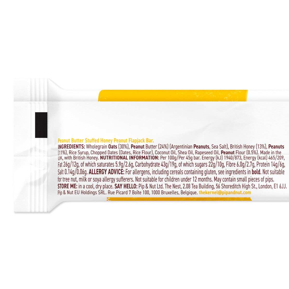 Pip & Nut Peanut Butter Stuffed Honey Nut Oat Bar - 15 x 45g Bars | Energy Boost 3
