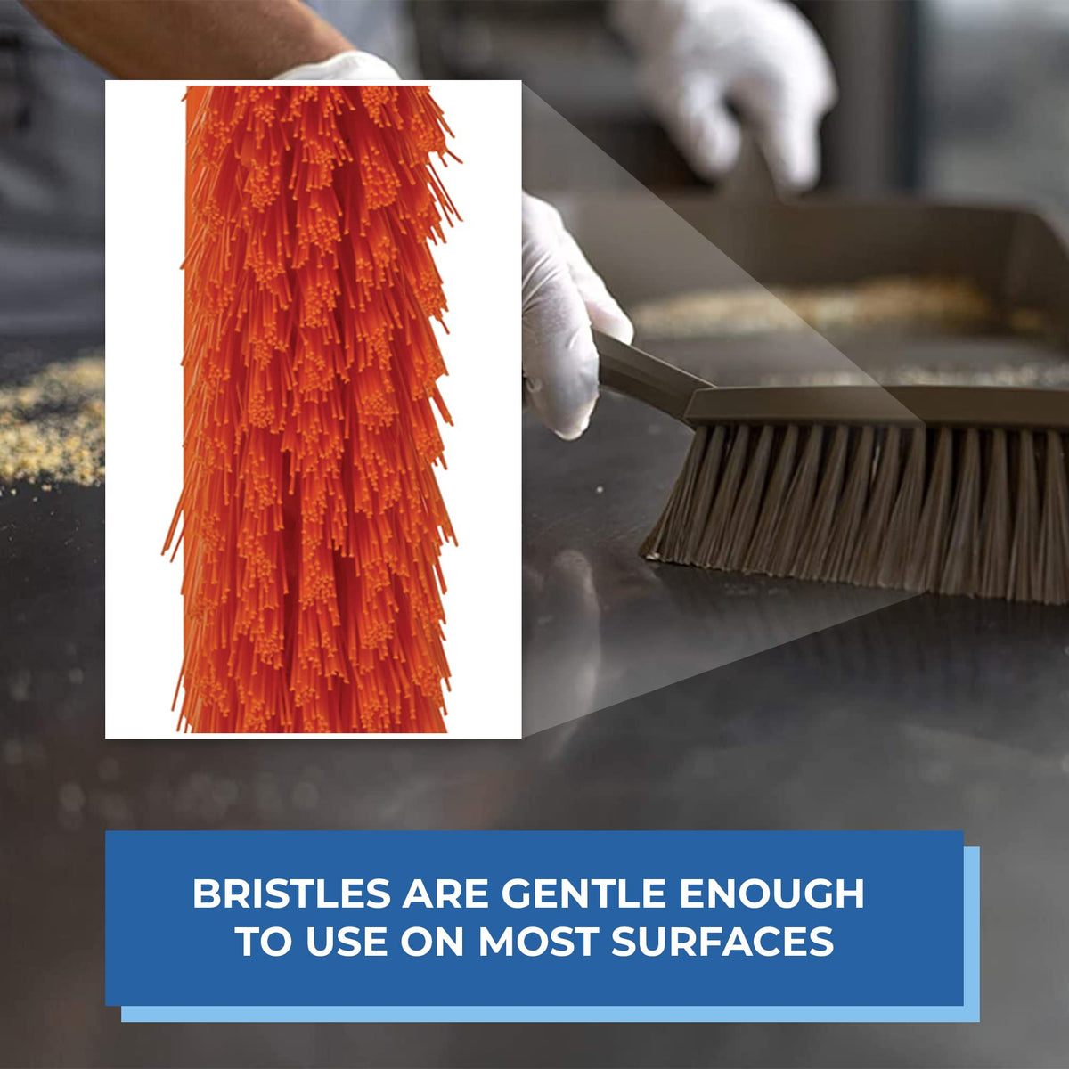 Vikan Orange Dustpan and Brush Set - Medium Bristle, Ergonomic Handle | 340mm 4