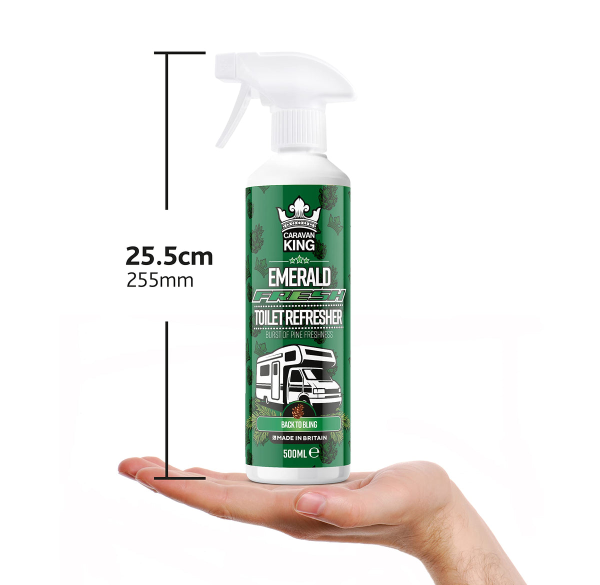 Caravan King Toilet Refresher Spray - Antibacterial Odour Control | Pine Scent | 500ml 2