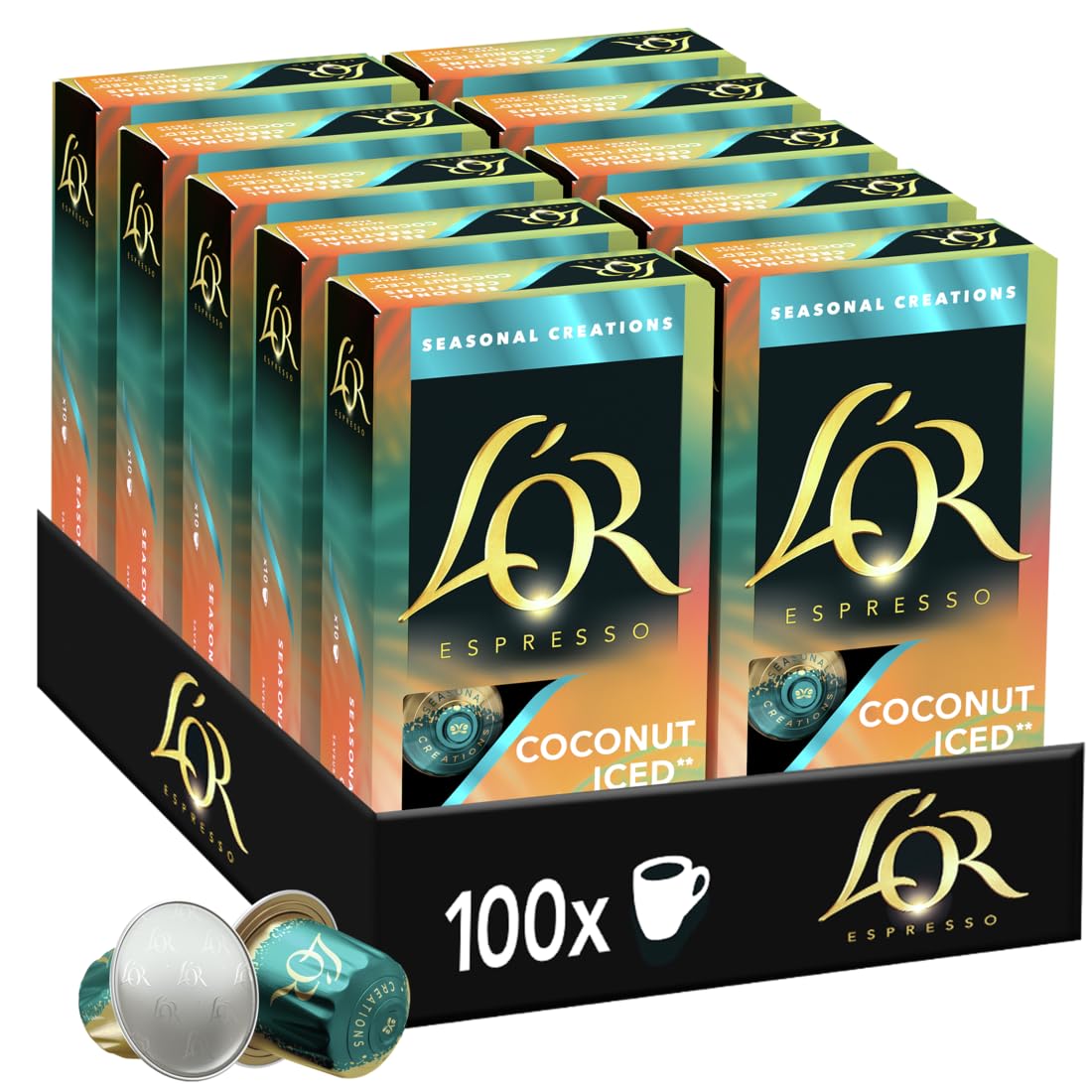 L'OR Espresso Coconut Iced Coffee Pods - Seasonal Limited Edition, Pack of 10