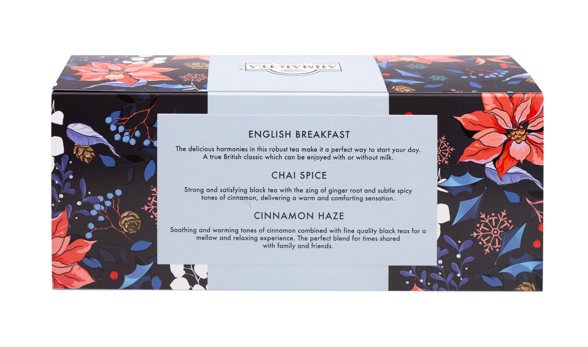 Ahmad Tea Christmas Selection Pack - 30 Teabags | English Breakfast, Cinnamon Haze, Chai Spice 3