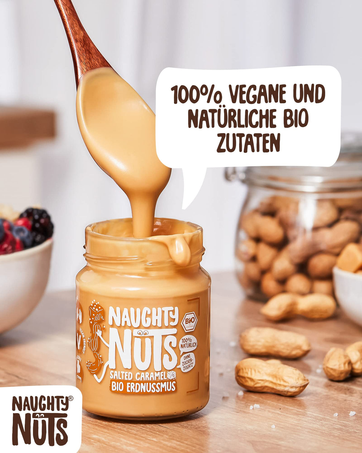Naughty Nuts Salted Caramel Peanut Butter - Vegan, No Added Sugar, 250g 5