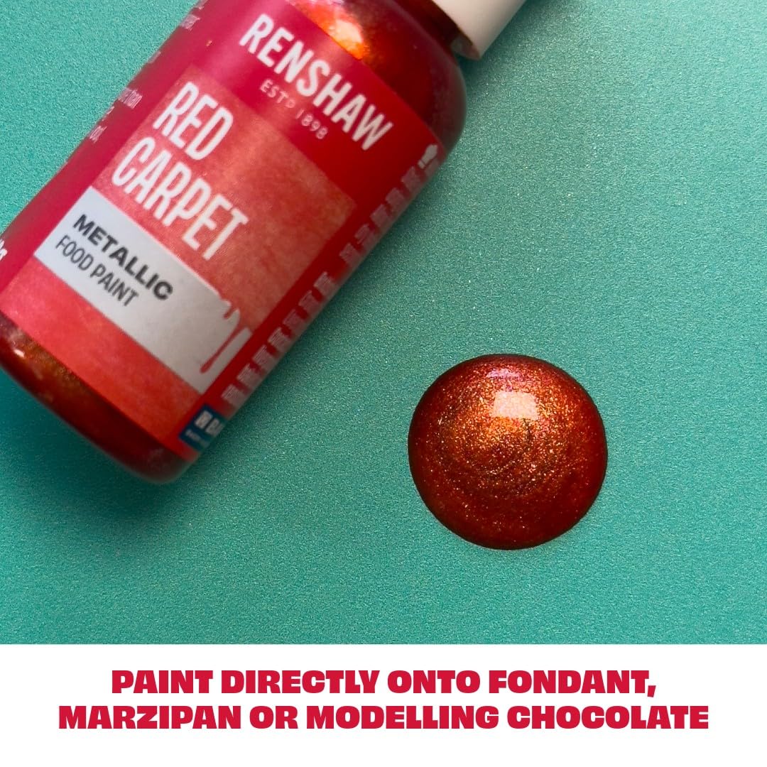 Renshaw Edible Metallic Food Paint, Red Carpet, 20g 3