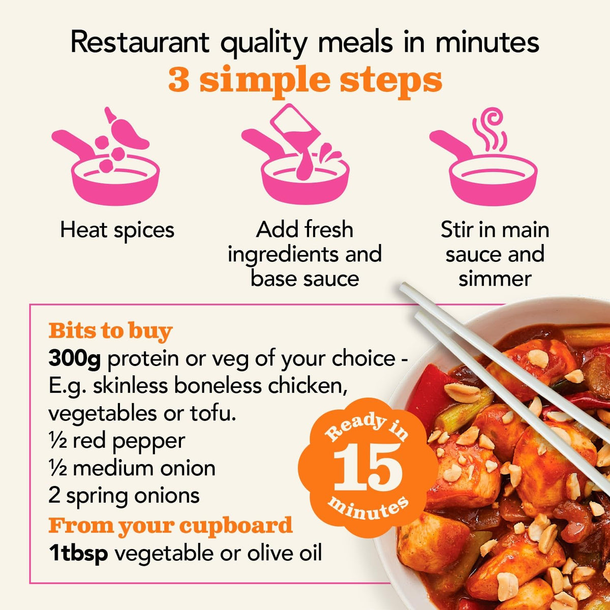 The Spice Tailor Spicy Kung Pao Sauce Kit - Authentic Asian Flavours, Pack of 5 5