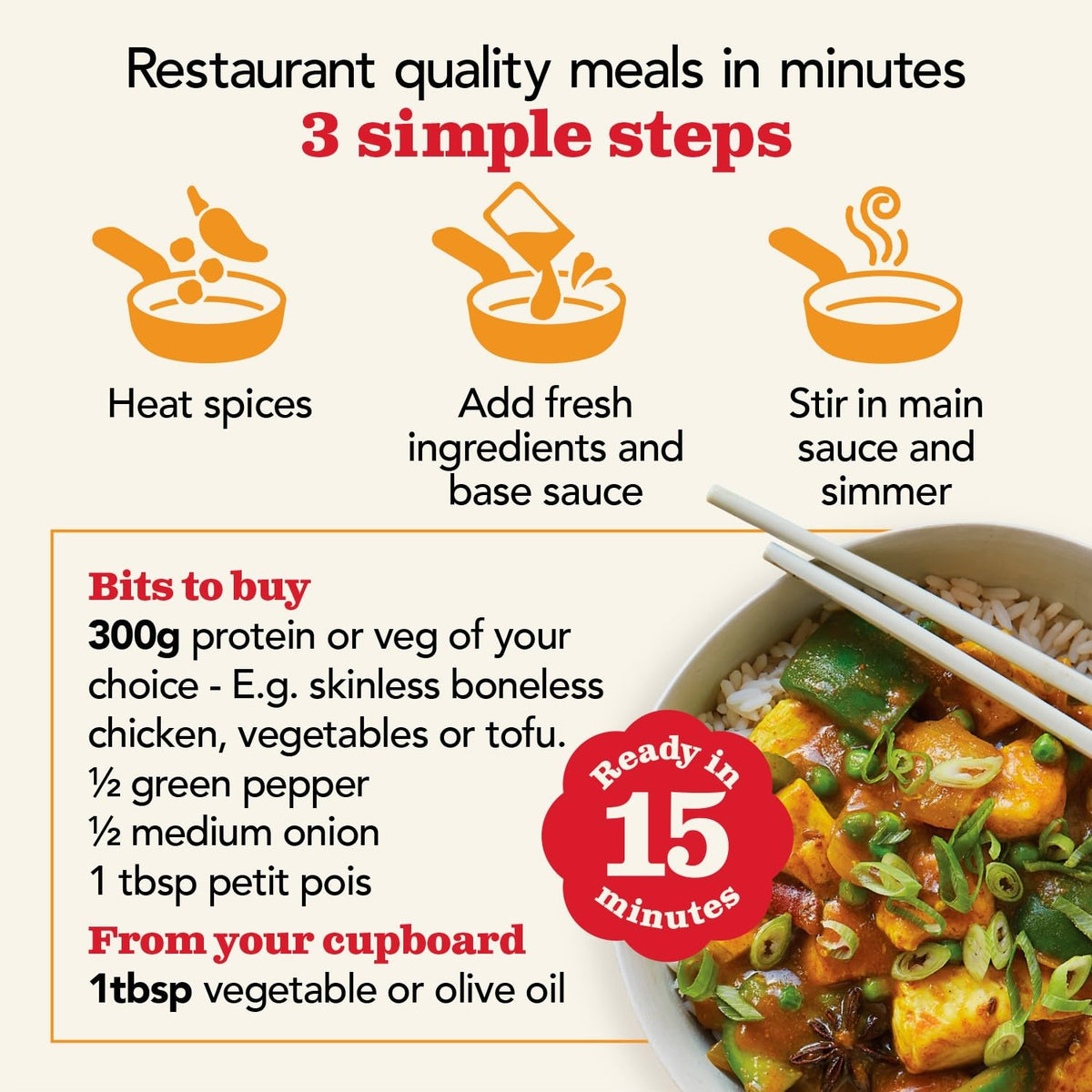 The Spice Tailor Classic Chinese Curry Sauce Kit - 5 Pack | 1225g 5
