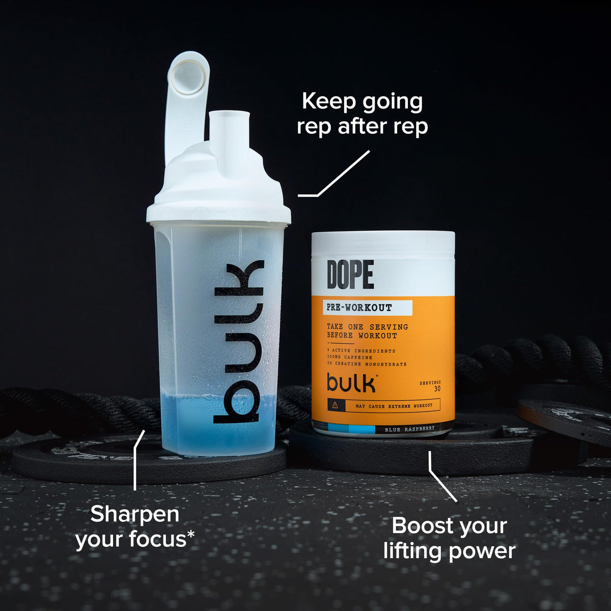 BULK POWDERS Dope Pre-Workout Powder - Cherry Cola | 3g Creatine | 200mg Caffeine 2