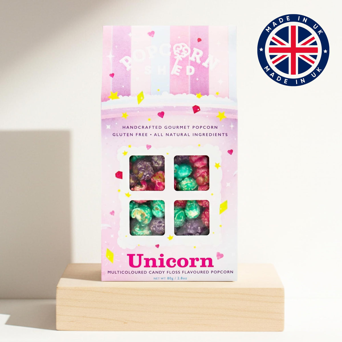 Popcorn Shed Unicorn Candy Floss Gourmet Popcorn - 3 x 80g Bags 3