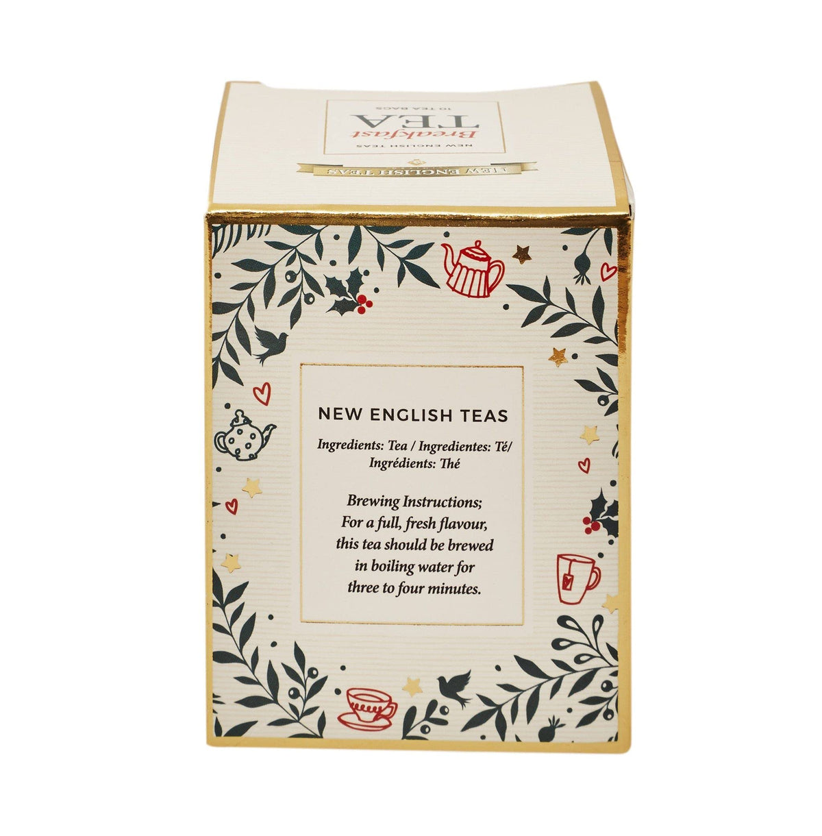 New English Teas White Christmas Tea Gift Box - 10 English Breakfast Teabags 3