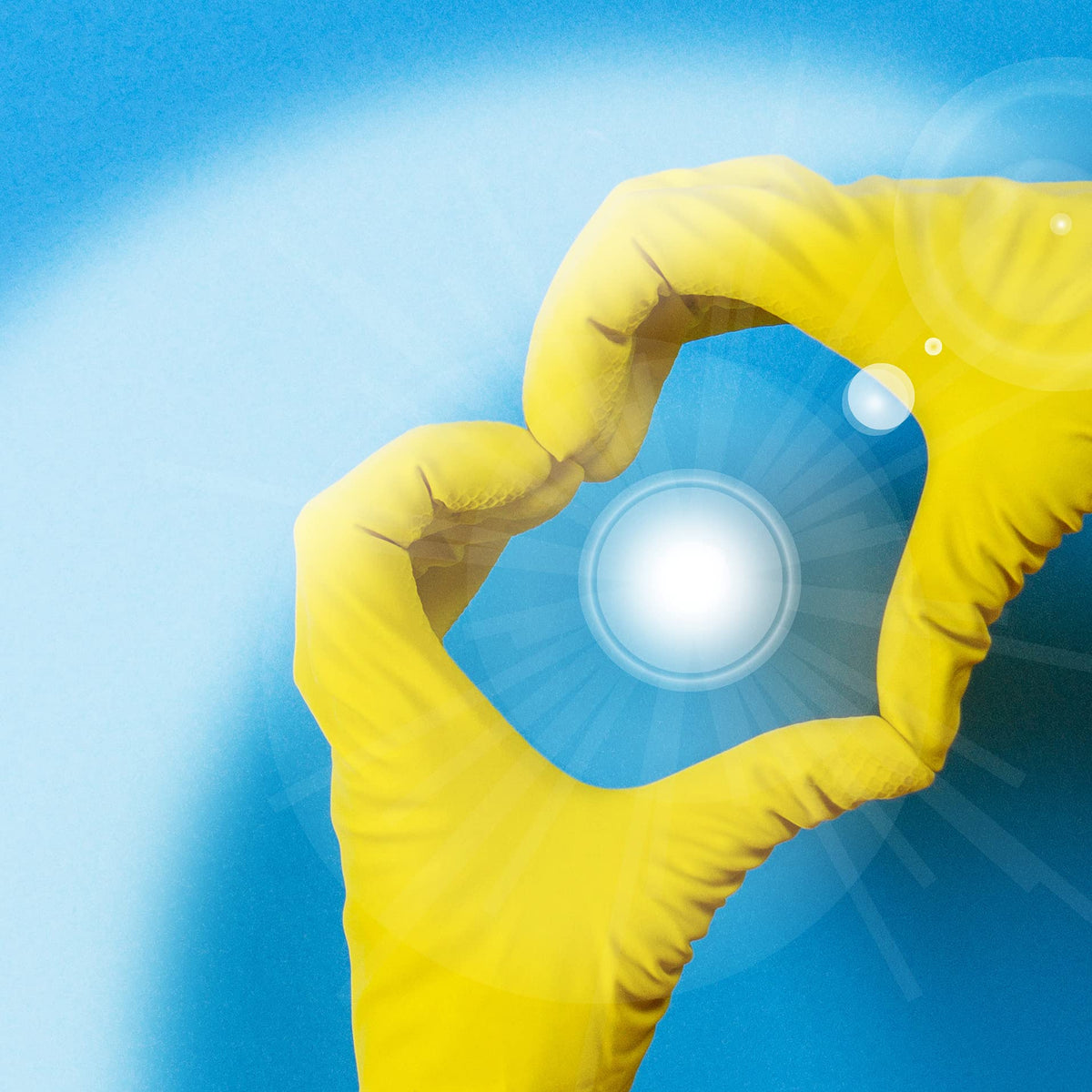 Duzzit Latex Cleaning Gloves - Yellow, Size L (Pack of 2) 3