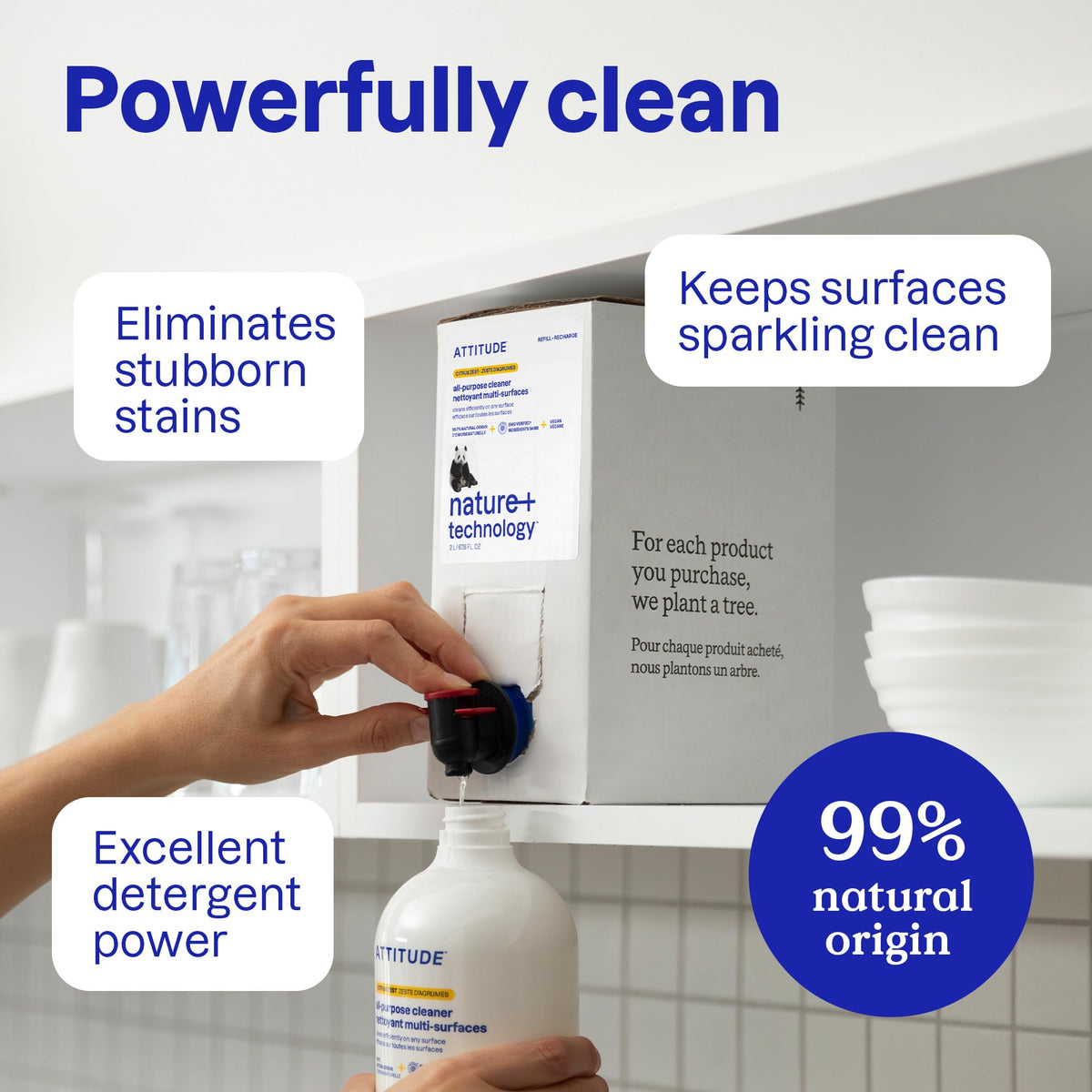ATTITUDE All-Purpose Cleaner Spray - EWG Verified, Vegan, Plant-Based Formula, Lavender Scent, 800 ml 3
