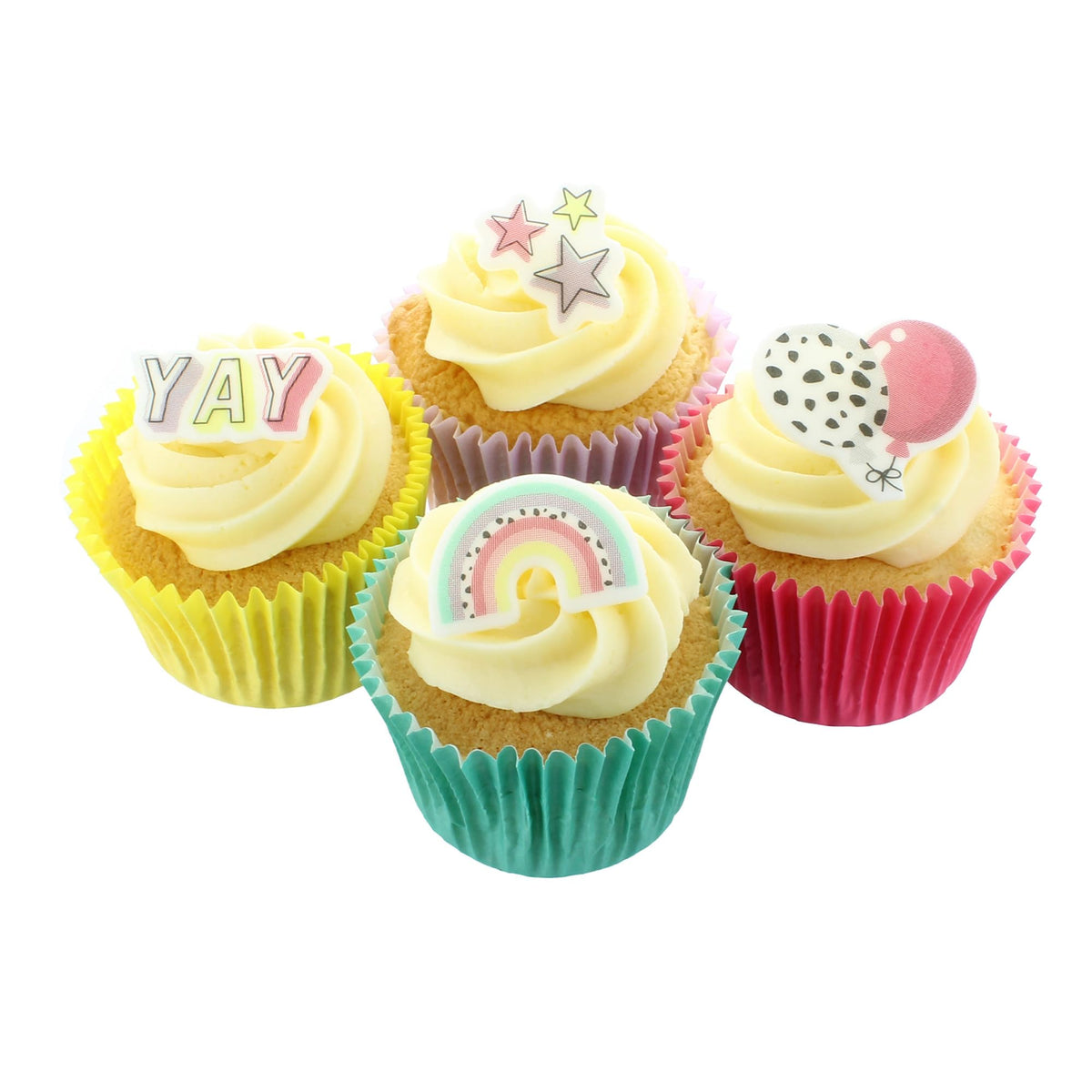 Culpitt Rainbow & Balloon Edible Cupcake Toppers - 32 Pack 6