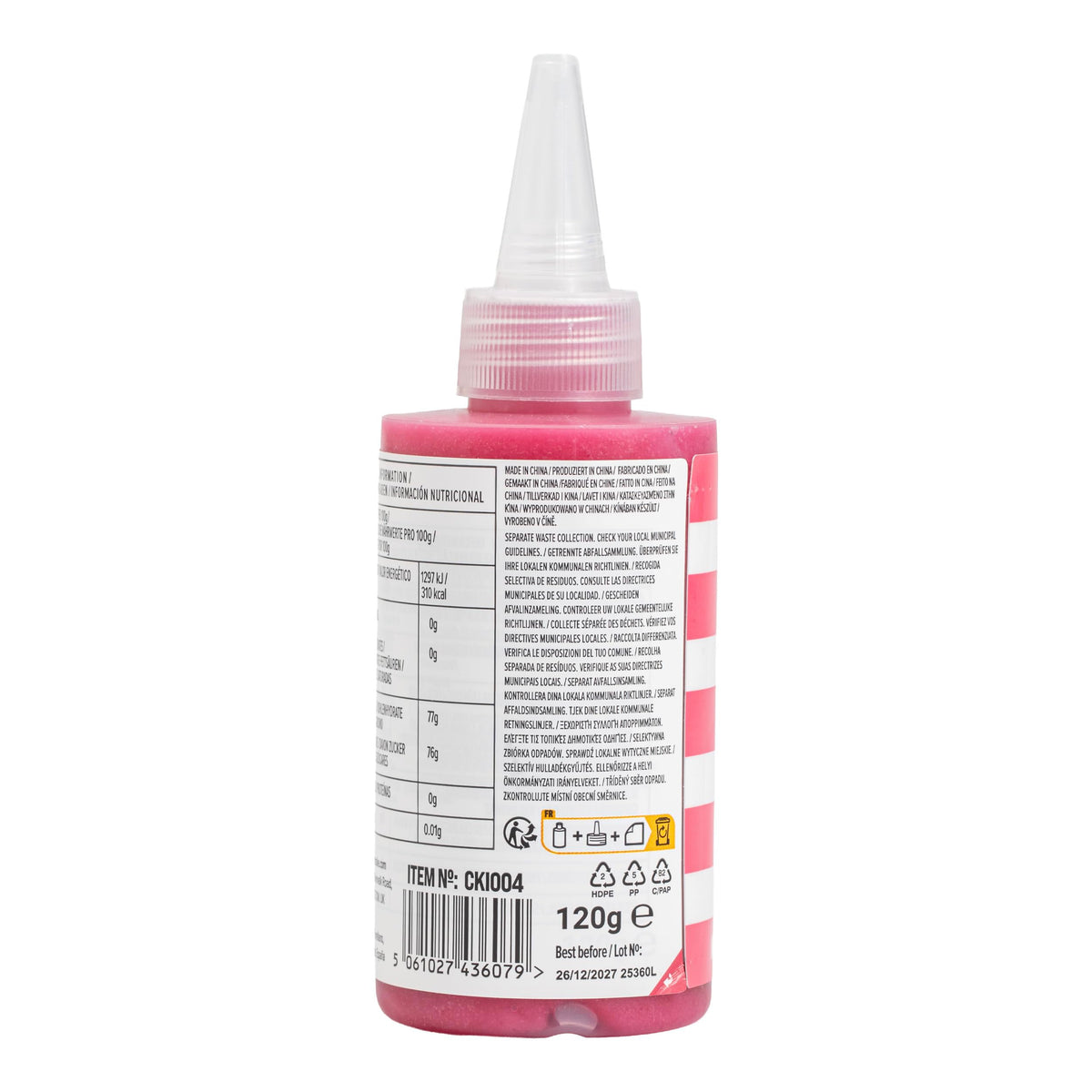 PME Pink Biscuit Icing - Ready-to-Use Squeeze Bottle | 120g