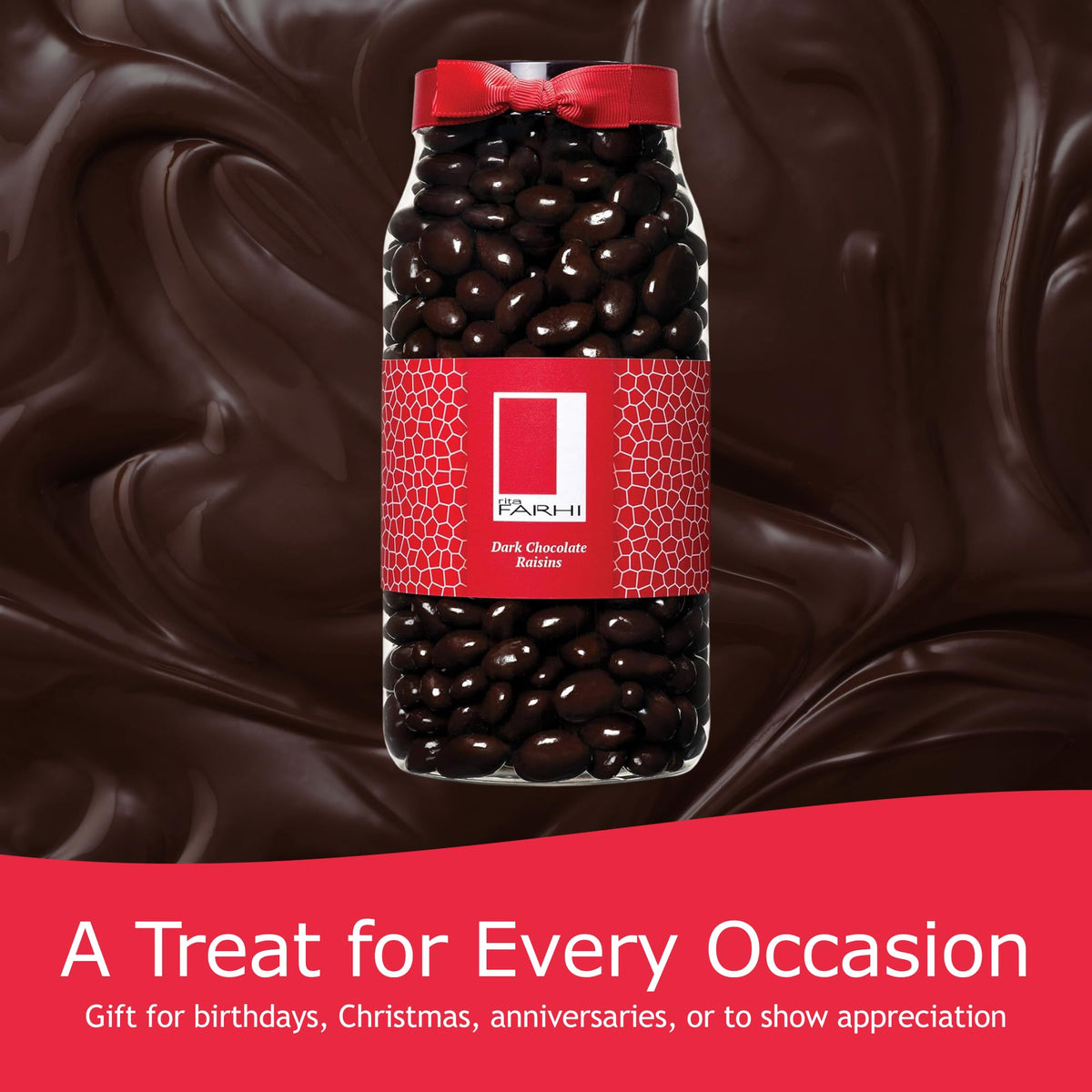 Rita Farhi Dark Chocolate Raisins - 870g Jar | Classic Combination | Vegetarian Friendly 4