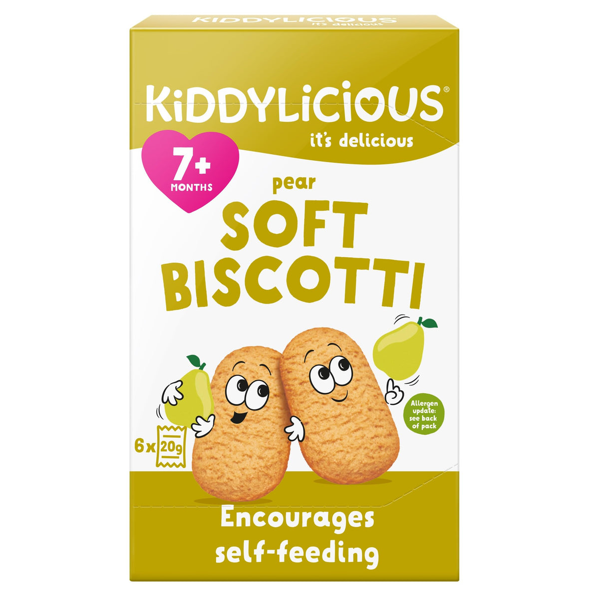 Kiddylicious Pear Biscotti - Baby Snacks for 7+ Months | Pack of 6 3