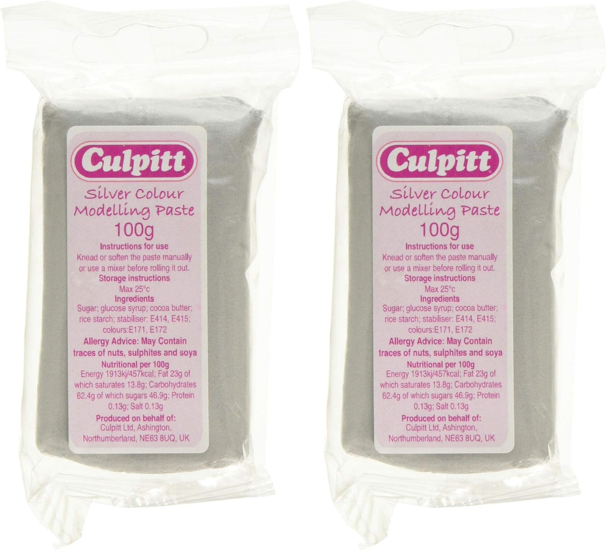 Culpitt Metallic Colour Food Modelling Paste - 10 Lustrous Colours, Pliable, Vegan, Vegetarian, 200g 1