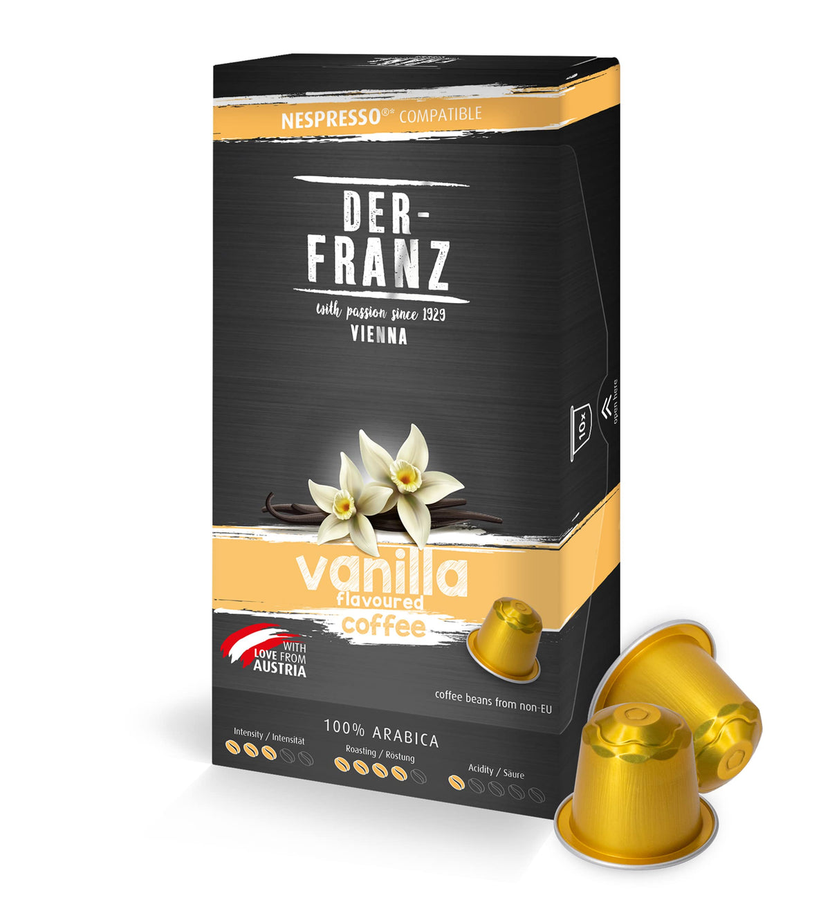 Der-Franz Vanilla Aroma Coffee Capsules - Nespresso Compatible, 10 Count