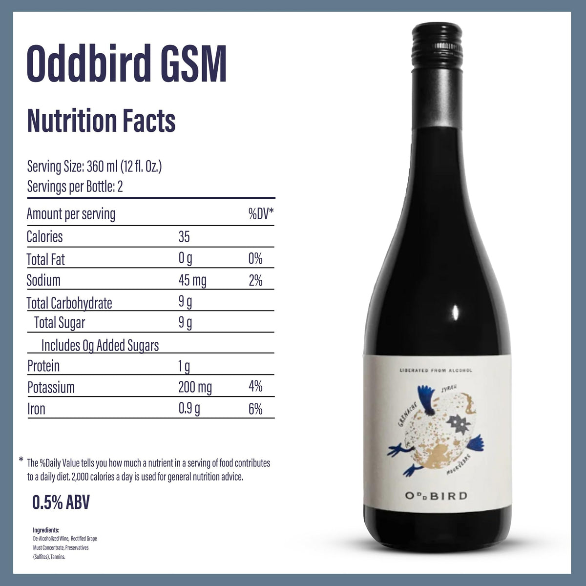Oddbird GSM Non-Alcoholic Red Wine - Gluten-Free, Vegan, 750ml 7