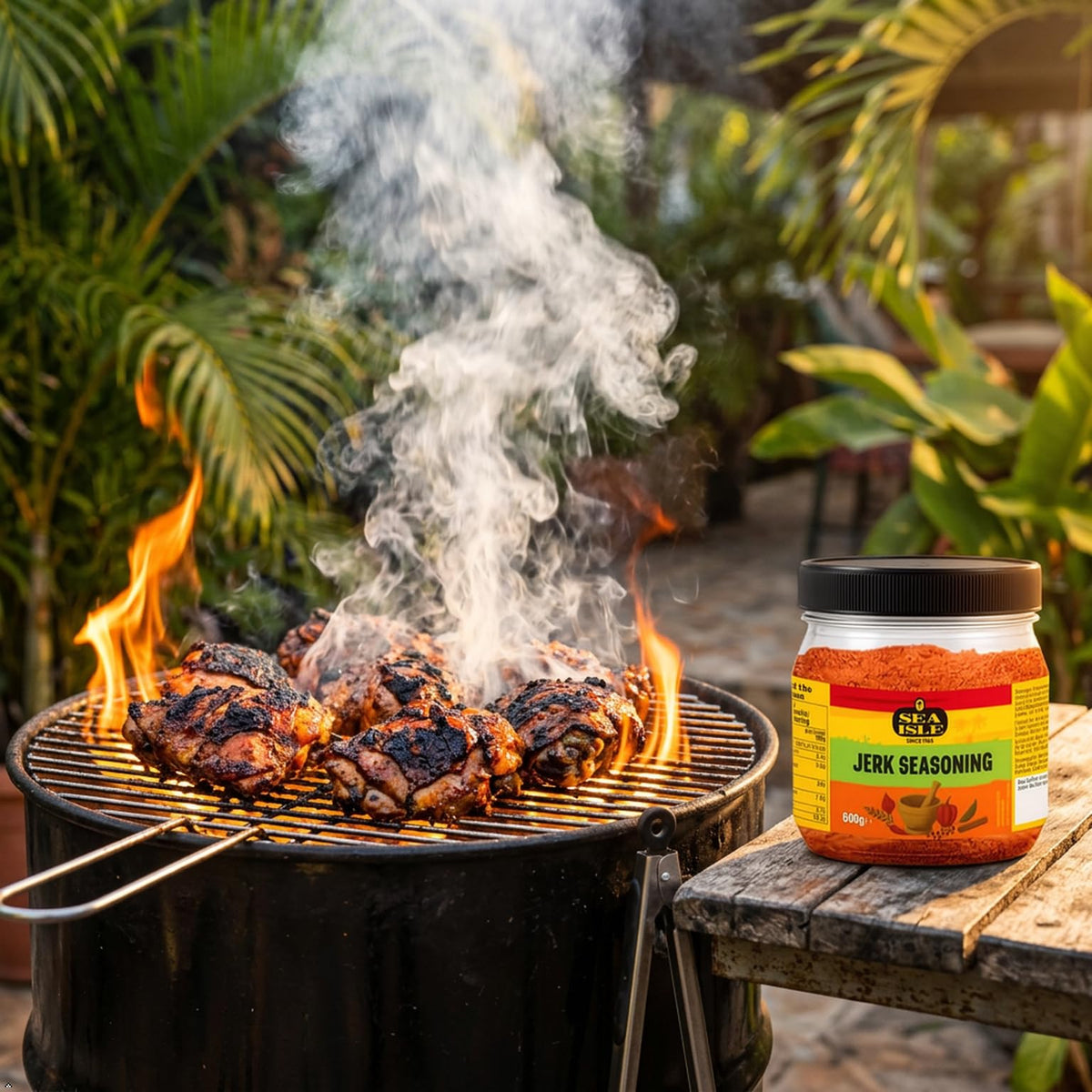 Sea Isle Jerk Seasoning - Authentic Jamaican Flavor | 600g Bulk Pack 4
