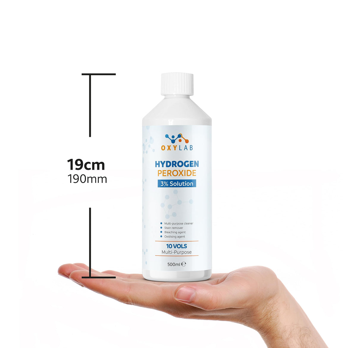 OxyLAB Hydrogen Peroxide 3% Solution - Multi-Purpose Cleaner & Stain Remover | 500ml | Made in UK 3