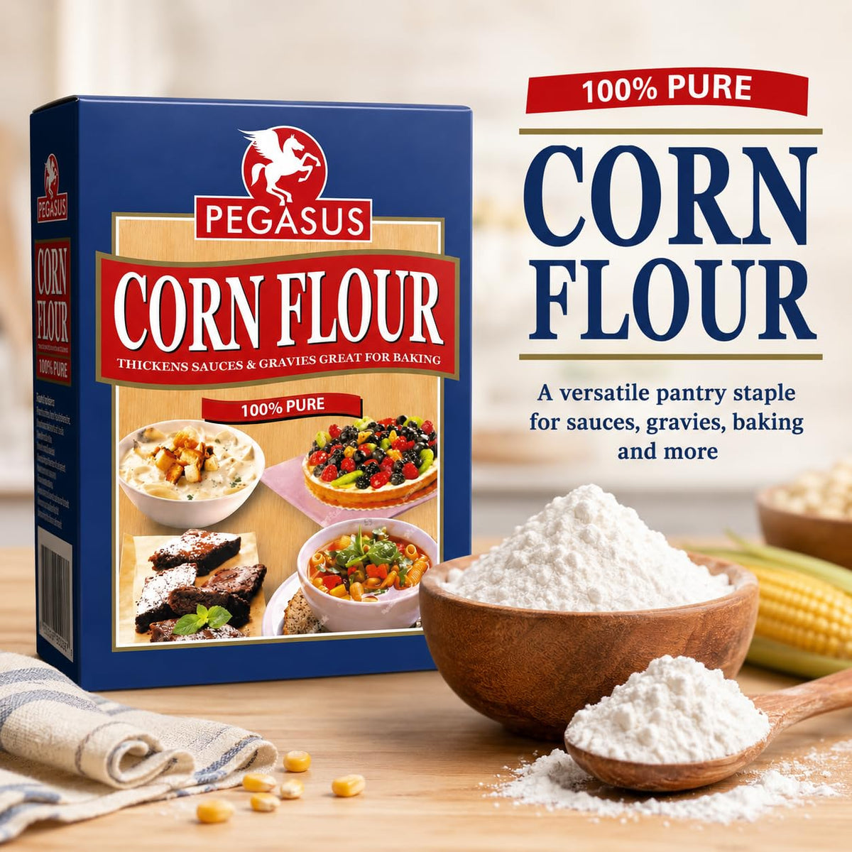 Pegasus Cornflour - Smooth Thickening Agent for Sauces, Gravies & Baking | 500g 4
