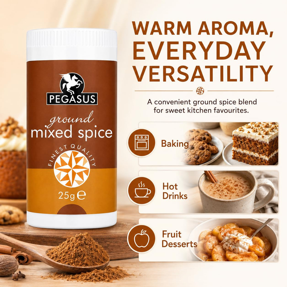 Pegasus Mixed Spice - Aromatic Indian Seasoning Blend, 25g Pack of 2