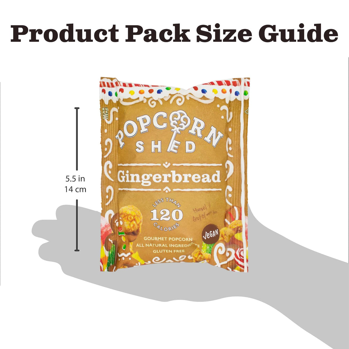 Popcorn Shed Gingerbread Gourmet Popcorn - Vegan Gingerbread Caramel | 16 x 24g Packs 5