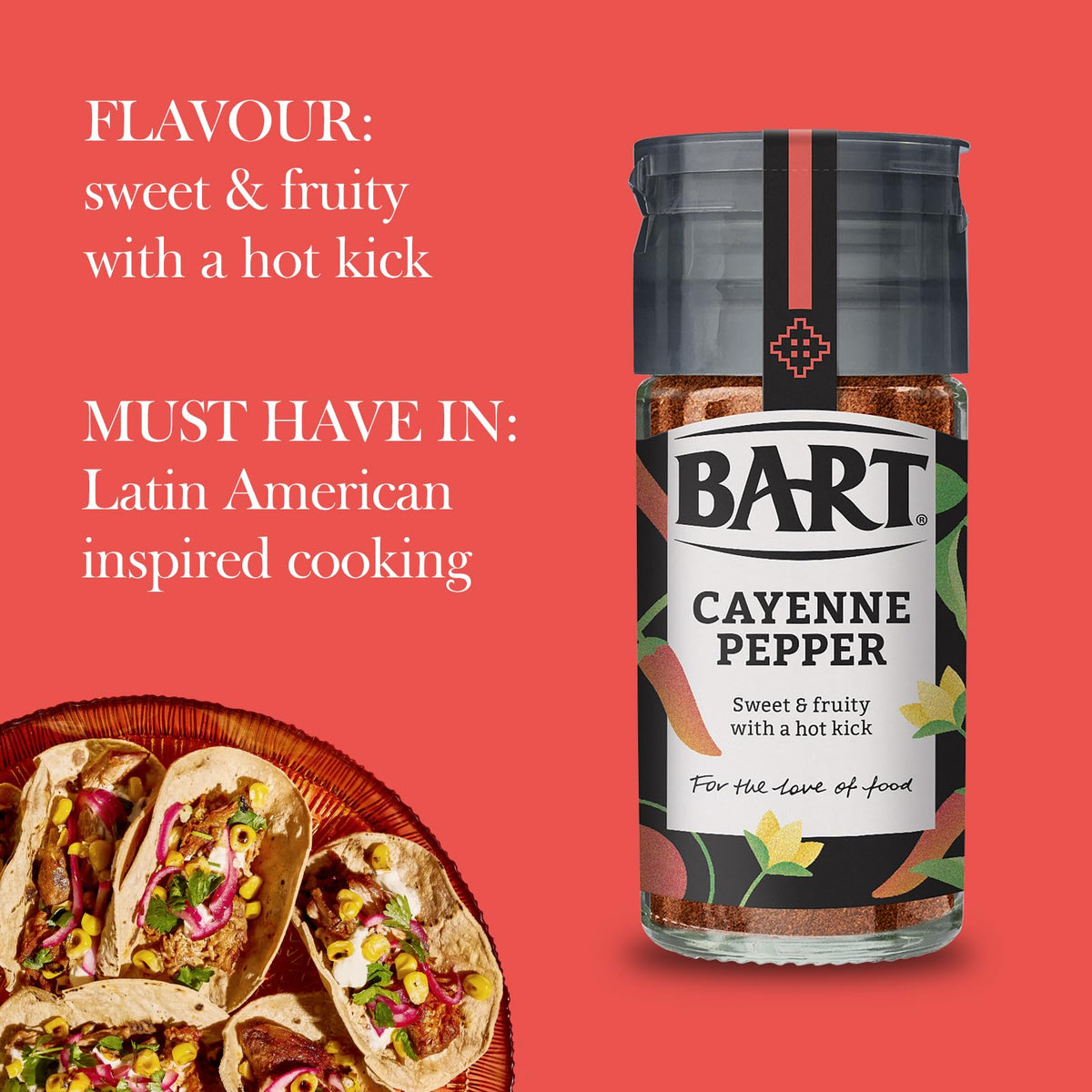 BART Cayenne Pepper - 6 x 36g Jars | Sweet, Earthy & Hot Flavour