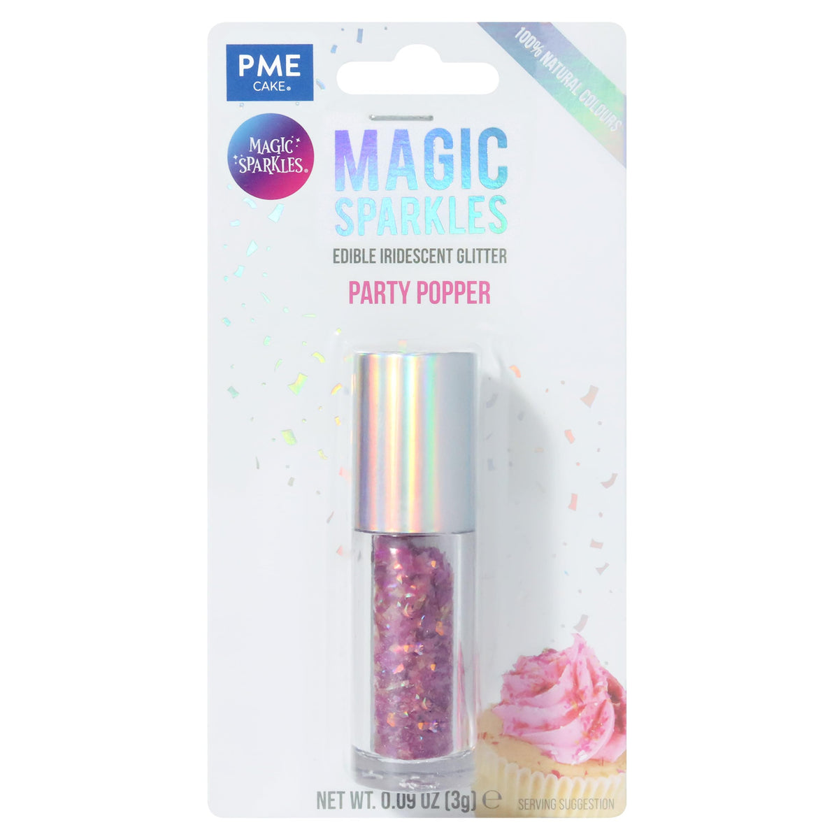 PME Magic Sparkles Edible Glitter - Iridescent Gold, Rose & Pink Ruby | 3g Flakes 3