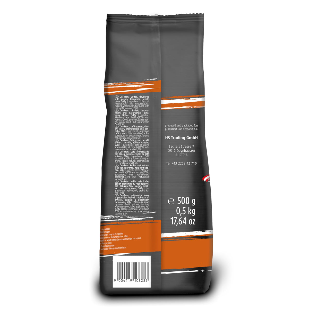 Der-Franz Cinnamon Flavoured Ground Coffee - 1000g (2 x 500g Packs)