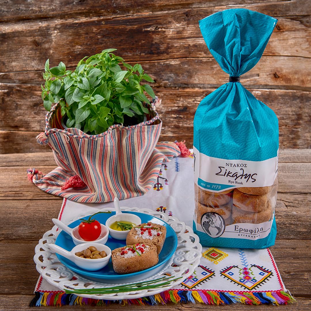 Erofili Rye Rusks - Authentic Cretan Crispbread | 800g (2 x 400g Packs) 5